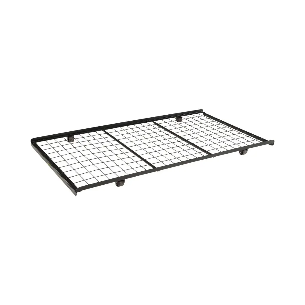 Twin Trundle Bed Frame Rolling Caster Wheels Robust Gridlike Frame royal hampton
