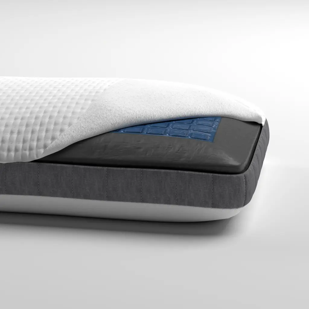 Bamboo Charcoal Cooling Gel Pillow Queen Size White Foam motiontrend
