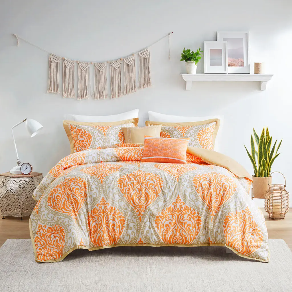 Easeer Set Twin Orange Polyester Bedding Set jla
