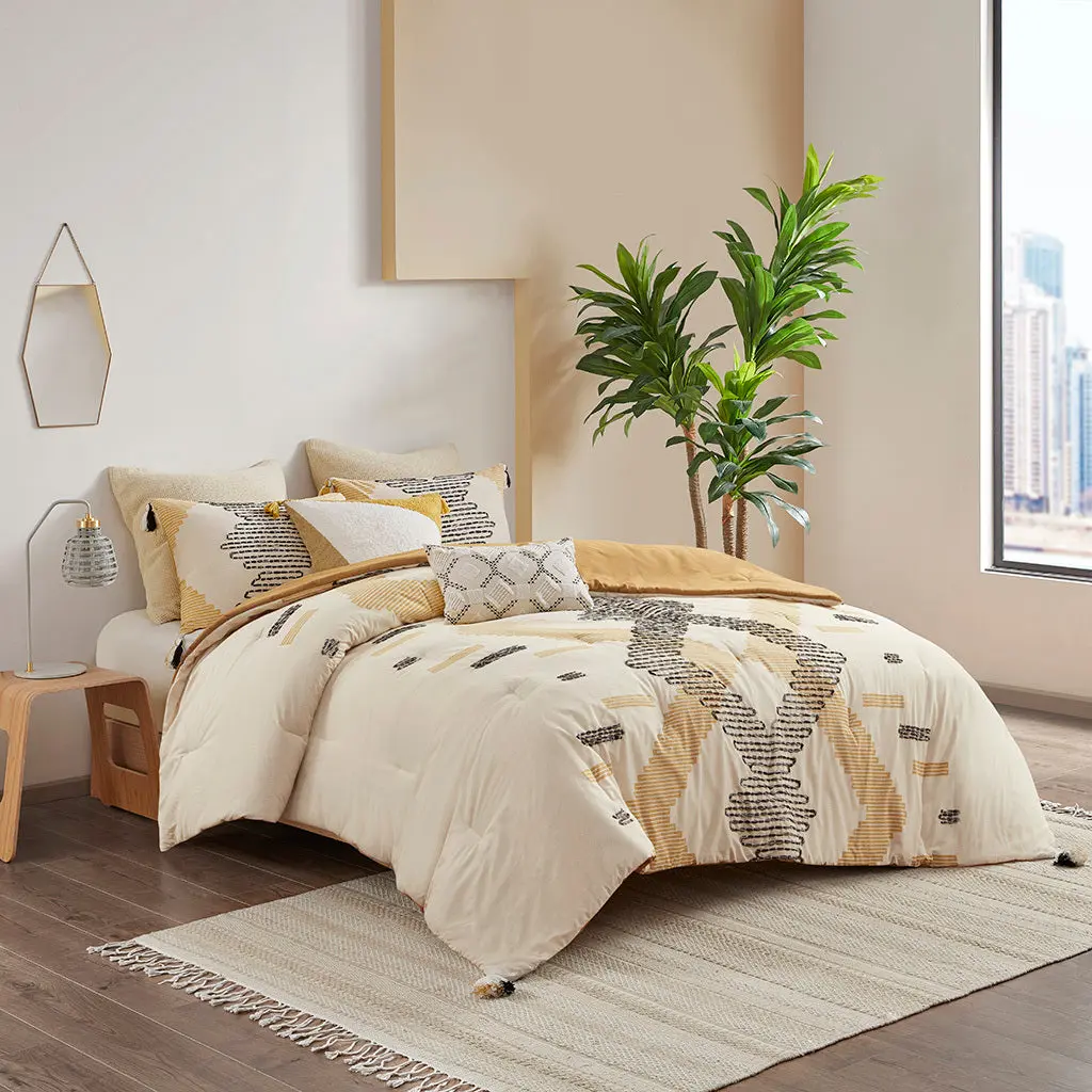 3 Piece Cotton Easeer Set Yellow Cotton jla