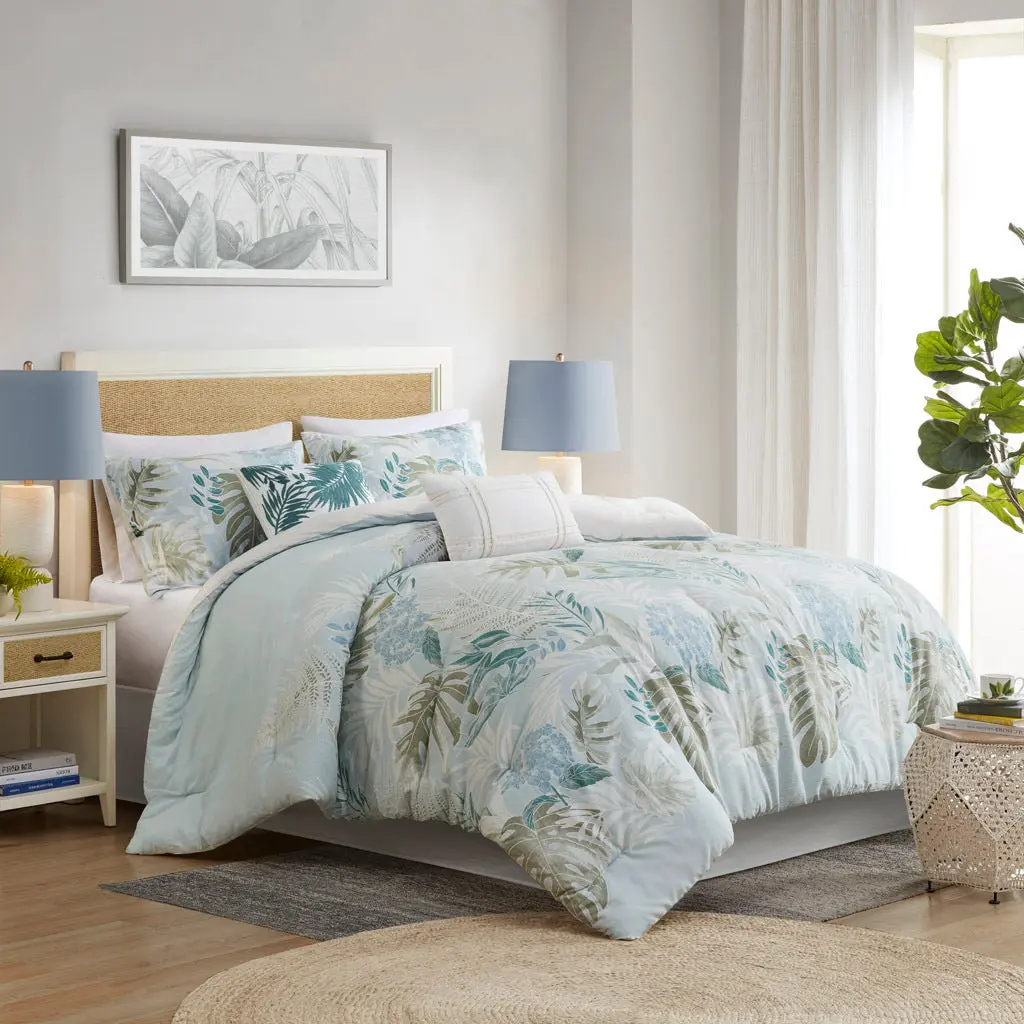 6 Piece Oversized Cotton Easeer Set Throw Pillow Blue jla