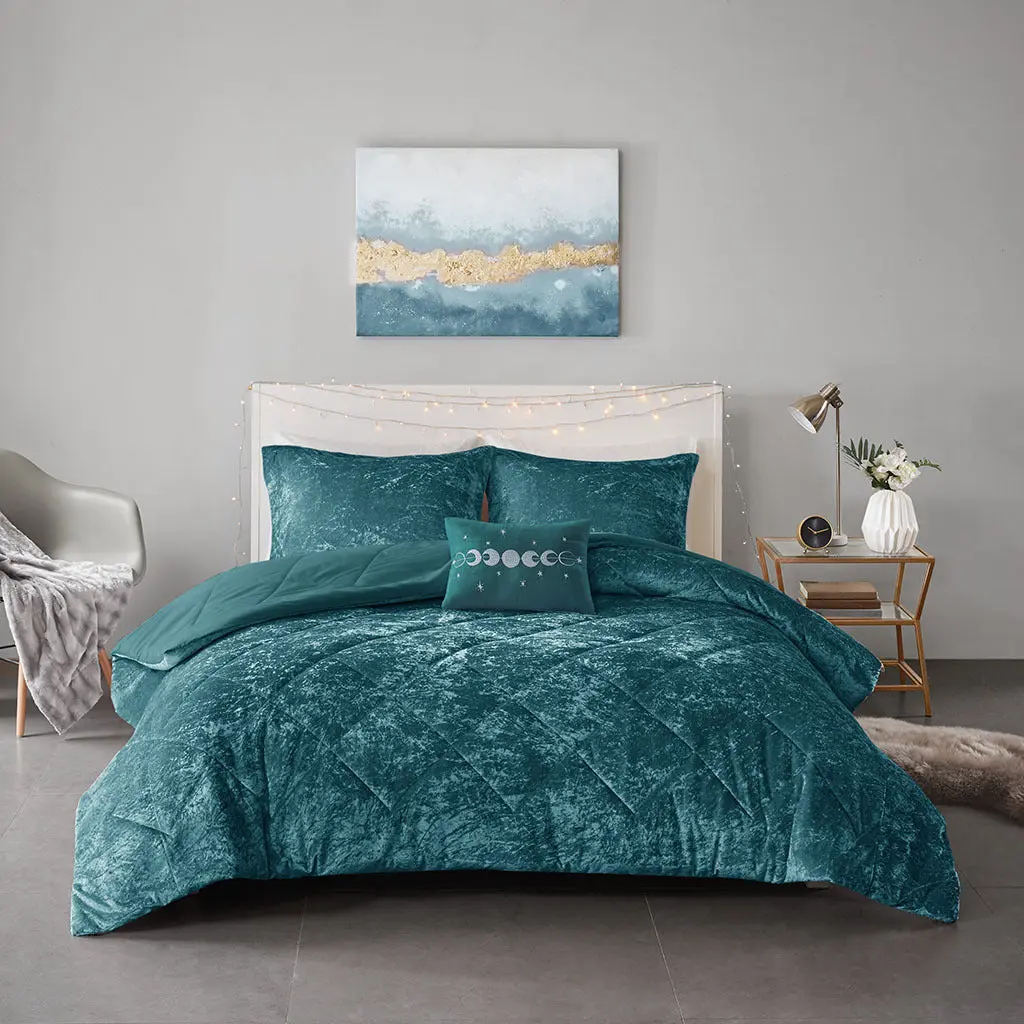 Velvet Easier Set King Size Teal Polyester jla
