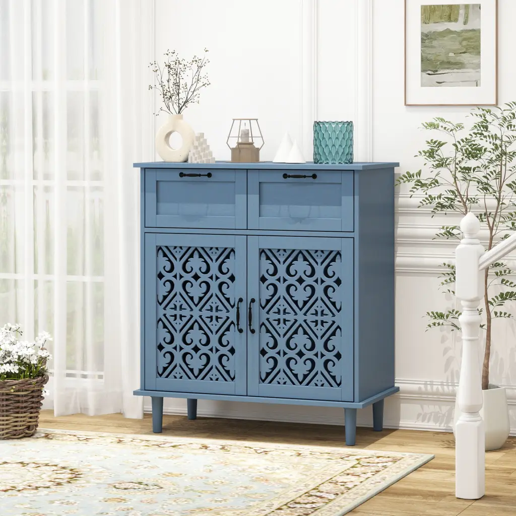 2 Door 2 Drawer Cabinet American Furniture Bedroom Living Room Storage rnb