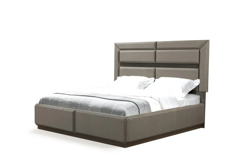 Dunhill Modern Style King Bed Made Wood Brown Box Spring Not Included galaxy home furnishings