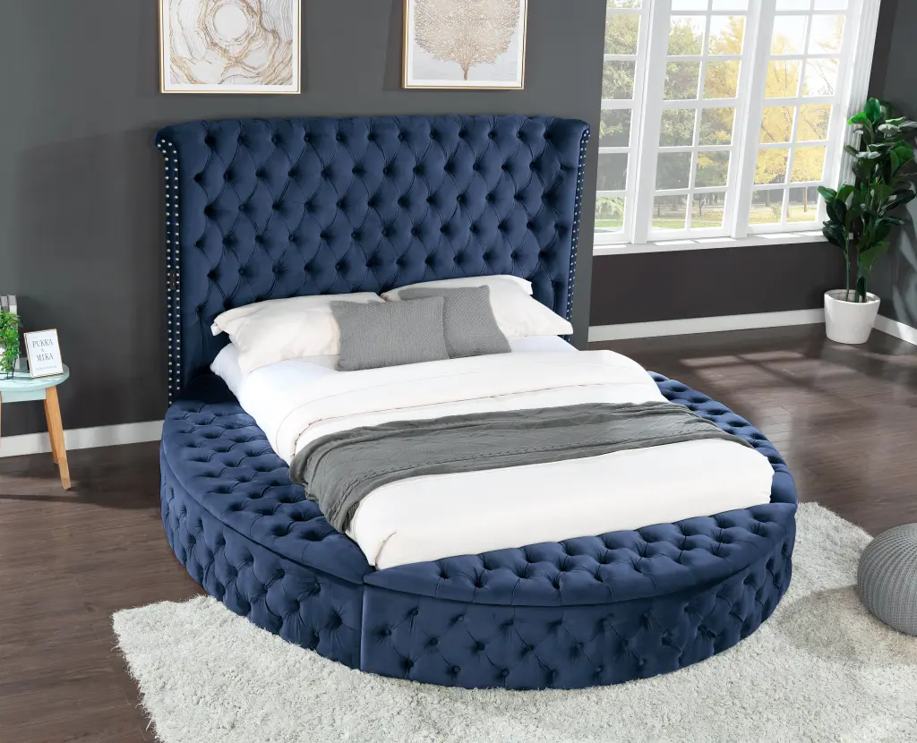 Hazel Queen Size Tufted Storage Bed Wood Frame and Box Spring galaxy home furnishings