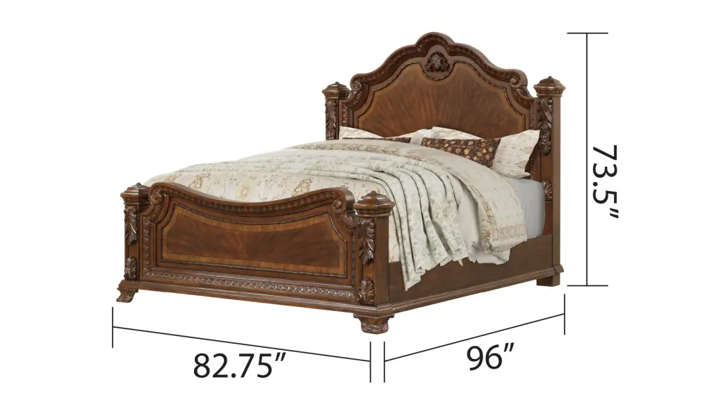 Traditional Style King Bed Intricate Wood Carvings Made Solid Wood galaxy home furnishings