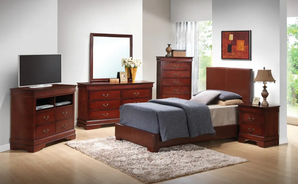 Aaron G1855 TB Up Twin Bed Light Brown Foam PU Upholstered glory furniture
