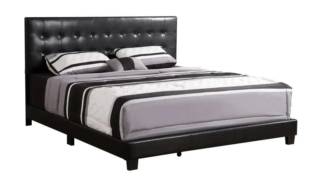 Caldwell G1304 QB Up Queen Bed Black Box Spring Required Queen Black Frame glory furniture