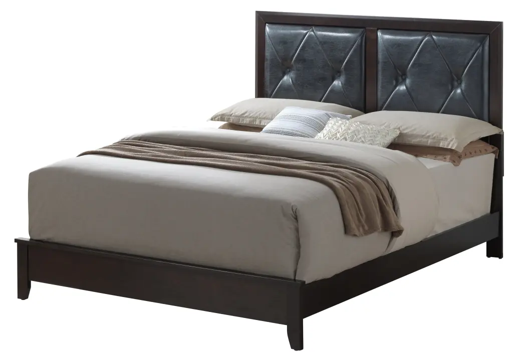 Elegant Transitional King Bed Rich Espresso MDF Modern Bed Frame glory furniture