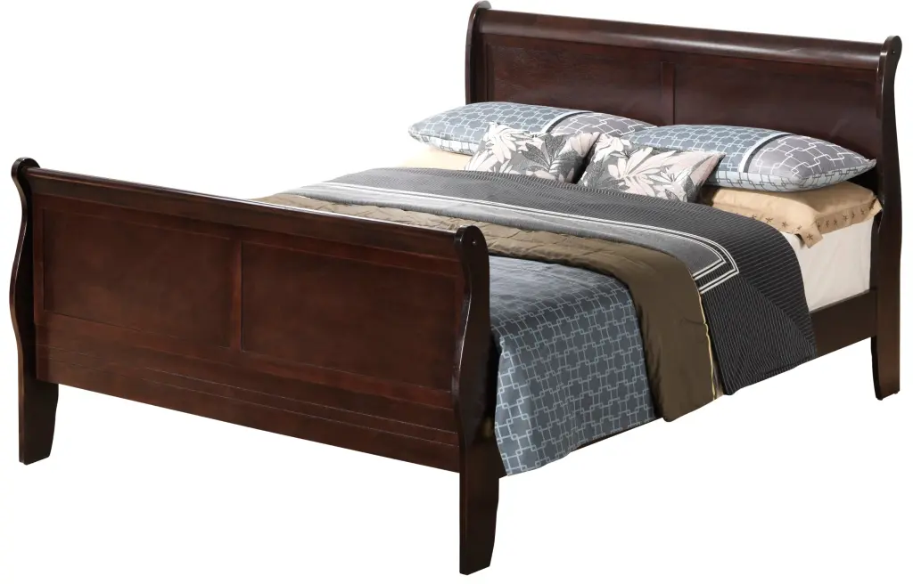 Louis Phillipe G3125A Queen Bed Cappuccino Beige Particle Board Bed Frame glory furniture
