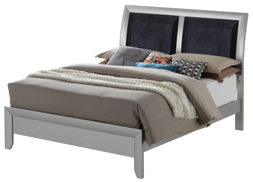 Marilla G1503A Fb Full Bed Silver Champagne Particle Board Bed Frame glory furniture