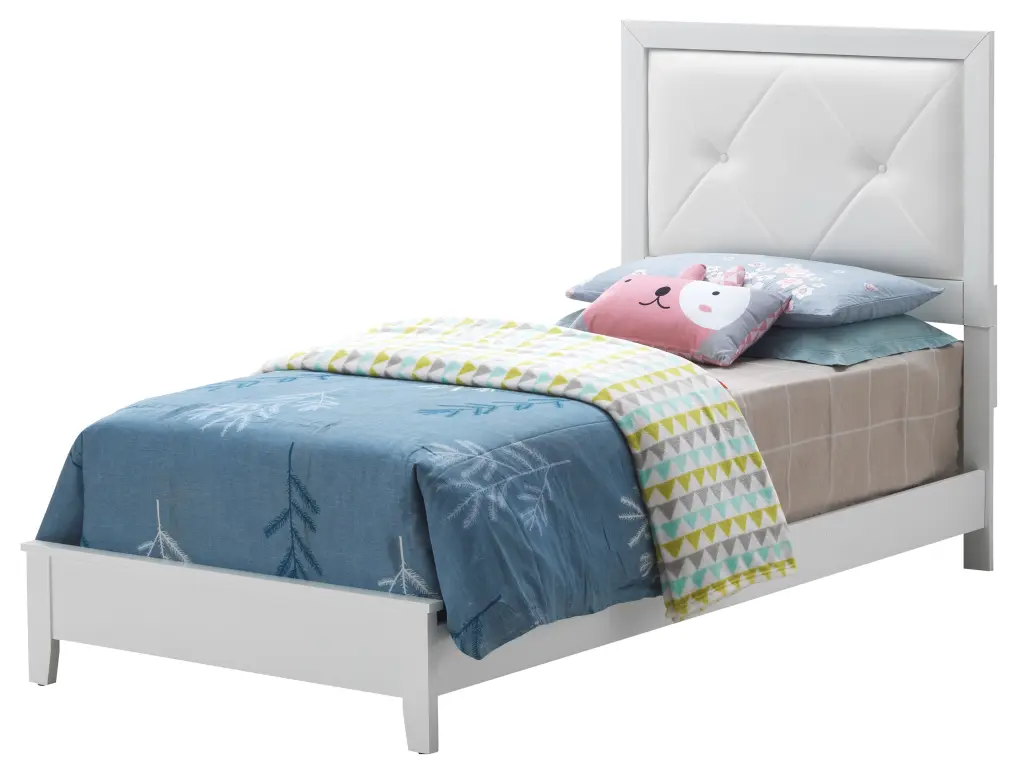 Primo G1339A TB Twin Bed White MDF Kids and Teens glory furniture