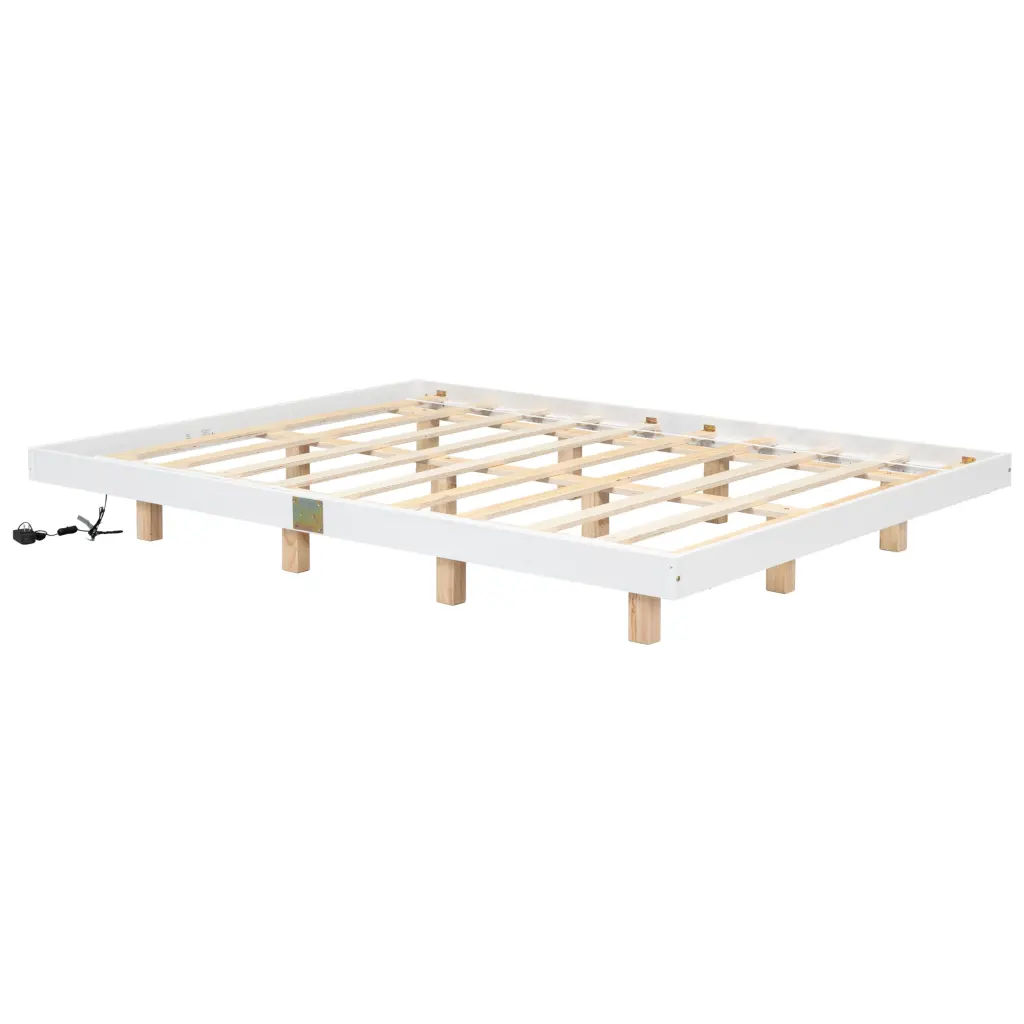 Queen Size Floating Bed LED Lights Underneath Modern Queen Size Bed inspirit