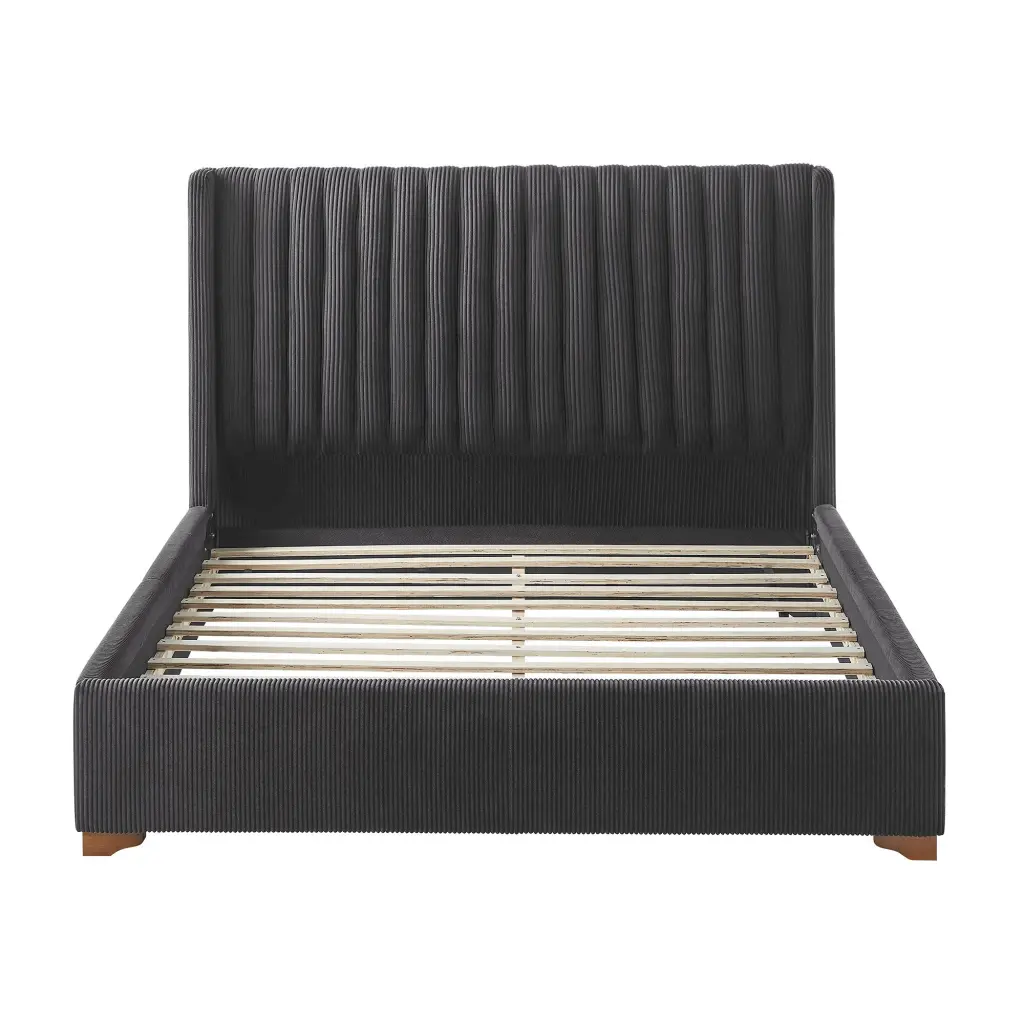 Queen Size Modern Design Bed Frame Upholstered Platform Bed Storage justone