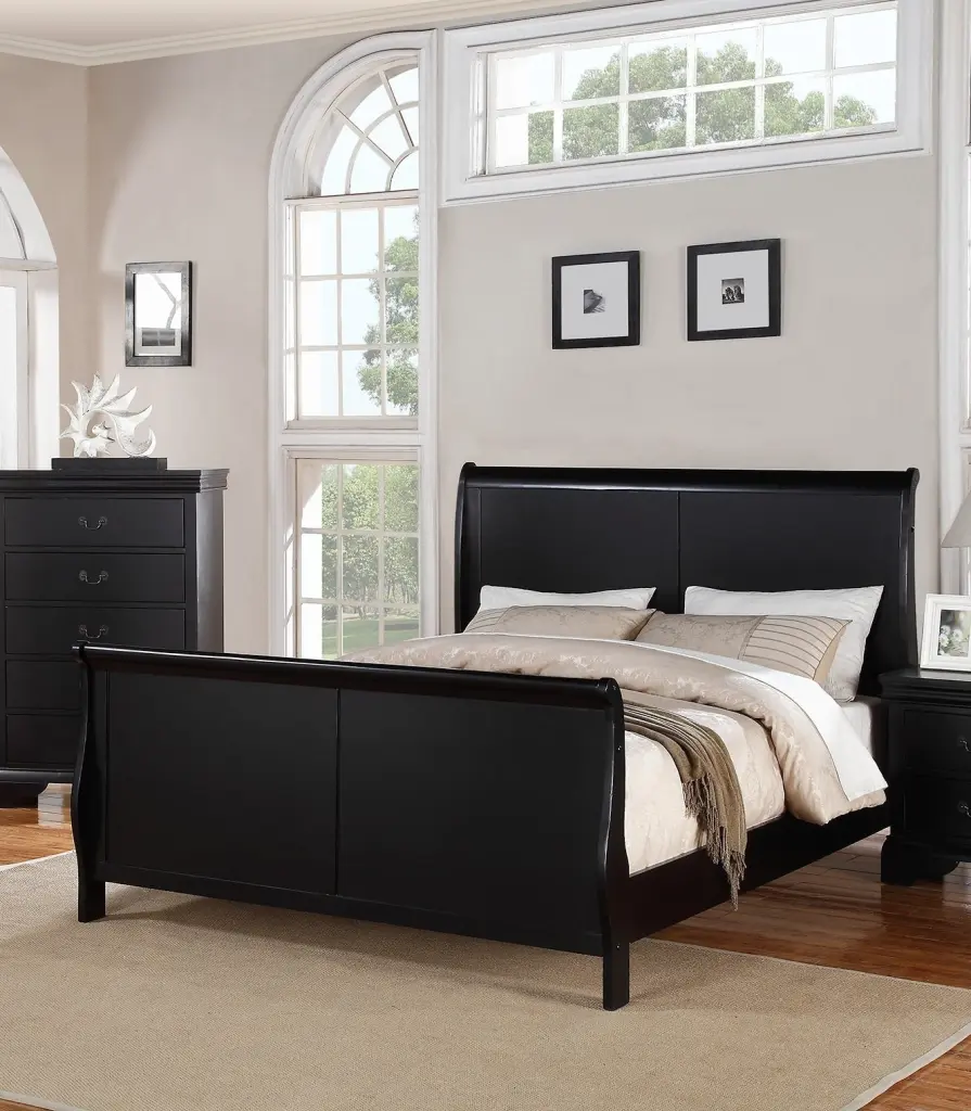 Modern 1 Piece Eastern King Size Bed Bedroom Furniture Sleigh Design Headboard kanepe