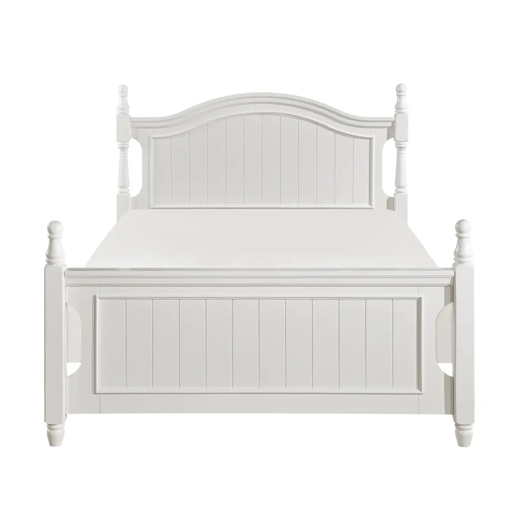 Timeless White Finish Full Size Poster Bed Wooden Traditional Bedroom Furniture kanepe