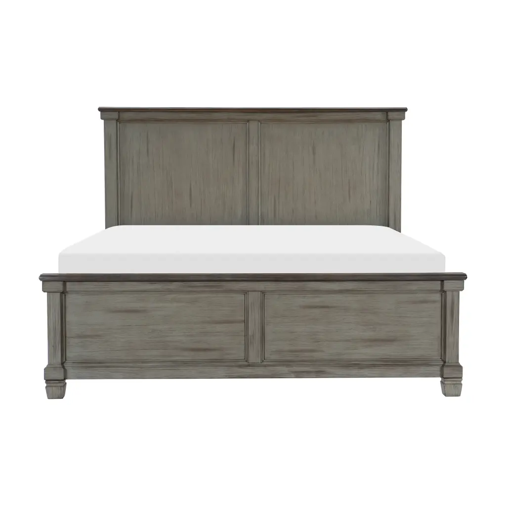 2 Tone Finish Transitional Rustic Style Bedroom Furniture Queen Bed kanepe