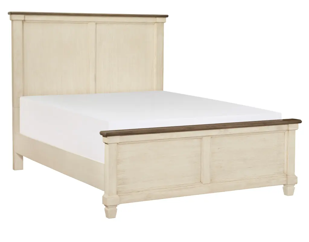 2 Tone Finish Transitional Rustic Style Queen Bed - Modern Bedroom Furniture kanepe