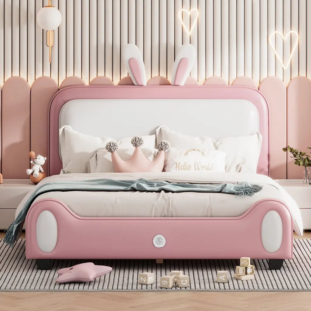 Full Size Upholstered Rabbit Influence Princess Bed Full Size Platform Bed rnb