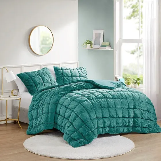 2 Piece Easeer Set Twin Teal Polyester jla