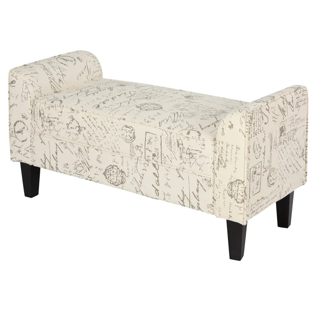Homcom 41 Inch Ottoman Bench Modern Linen Armed Entryway Bench aosom business