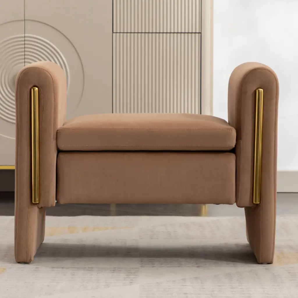 031 Velvet Fabric Single Bench Shoe Bench Makeup Bench Bedroom Entryway dg collection