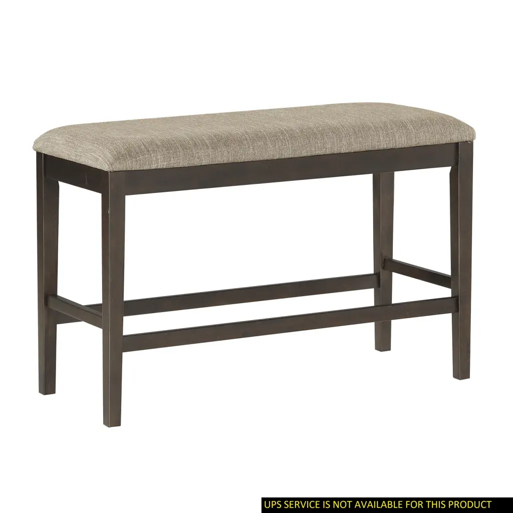 Dark Brown Counter Height Bench Fabric Upholstered Casual Seating kanepe