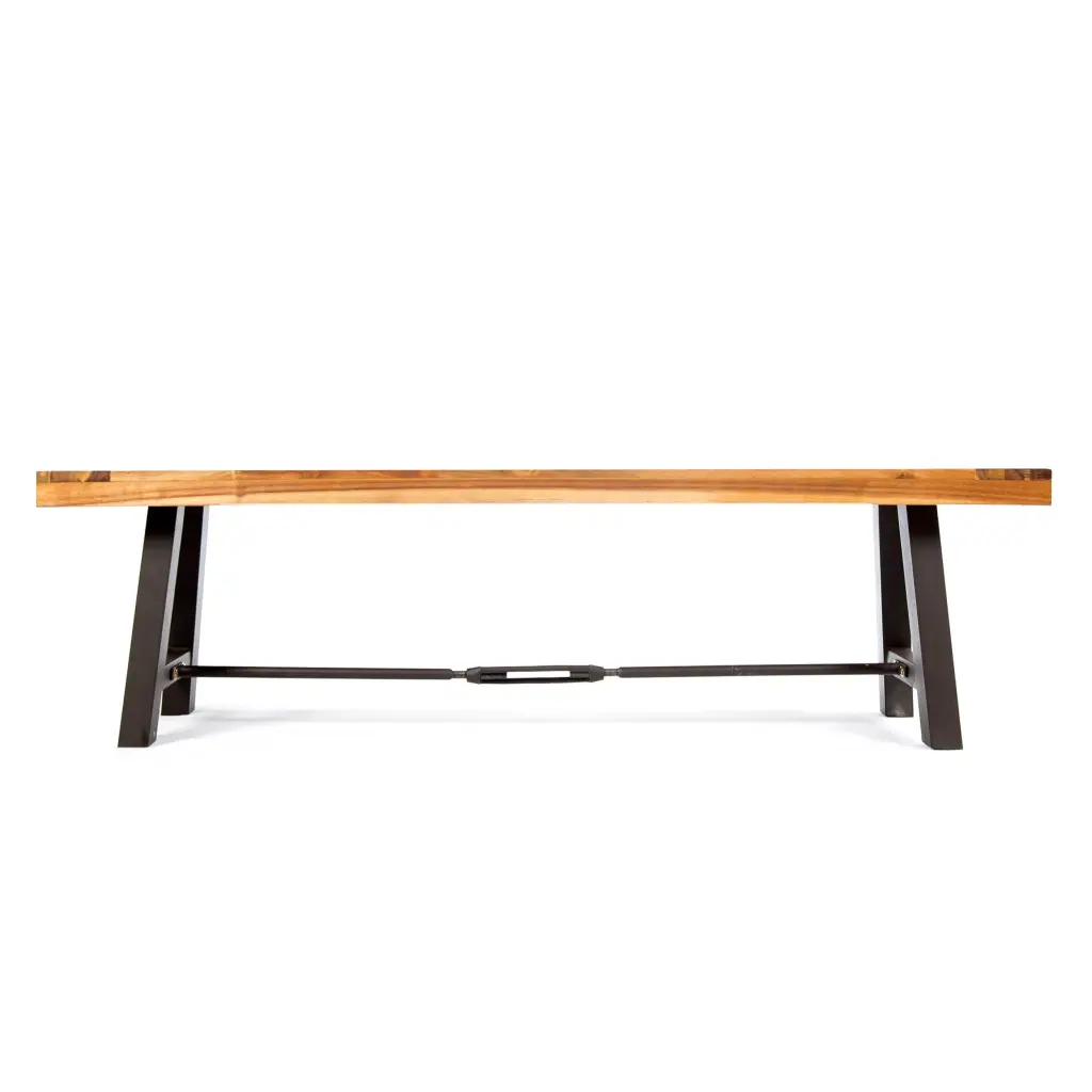 Catriona Bench Rustic Metal & Wood Indoor or Outdoor Use nh-perfect home