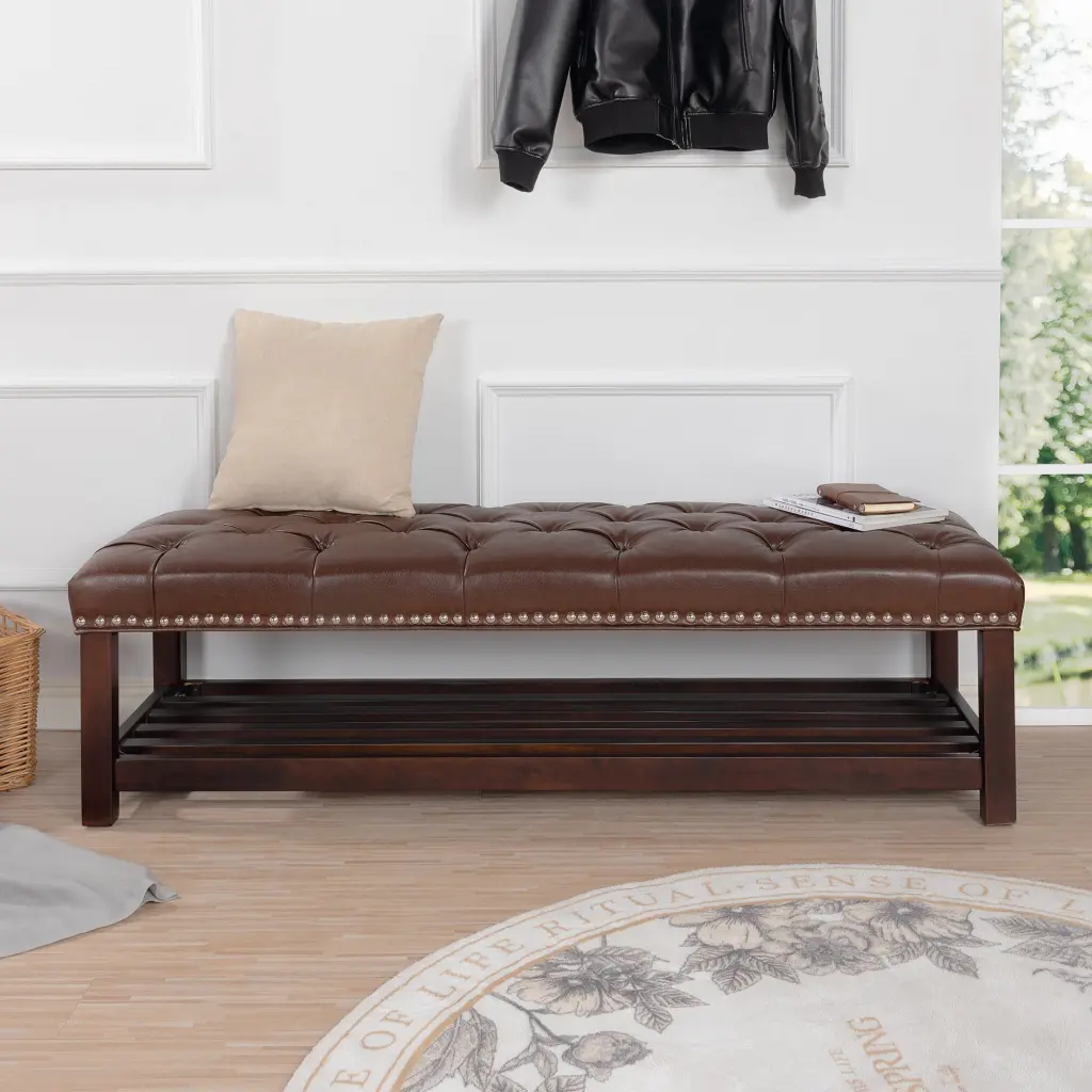 Bedroom End Bed Bench Tufted Upholstered Storage Bench Bedroom rnb