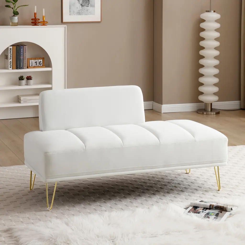 56.3 Inch Modern Velvet Upholstered End Bed Bench 2 Seater trusting furniture
