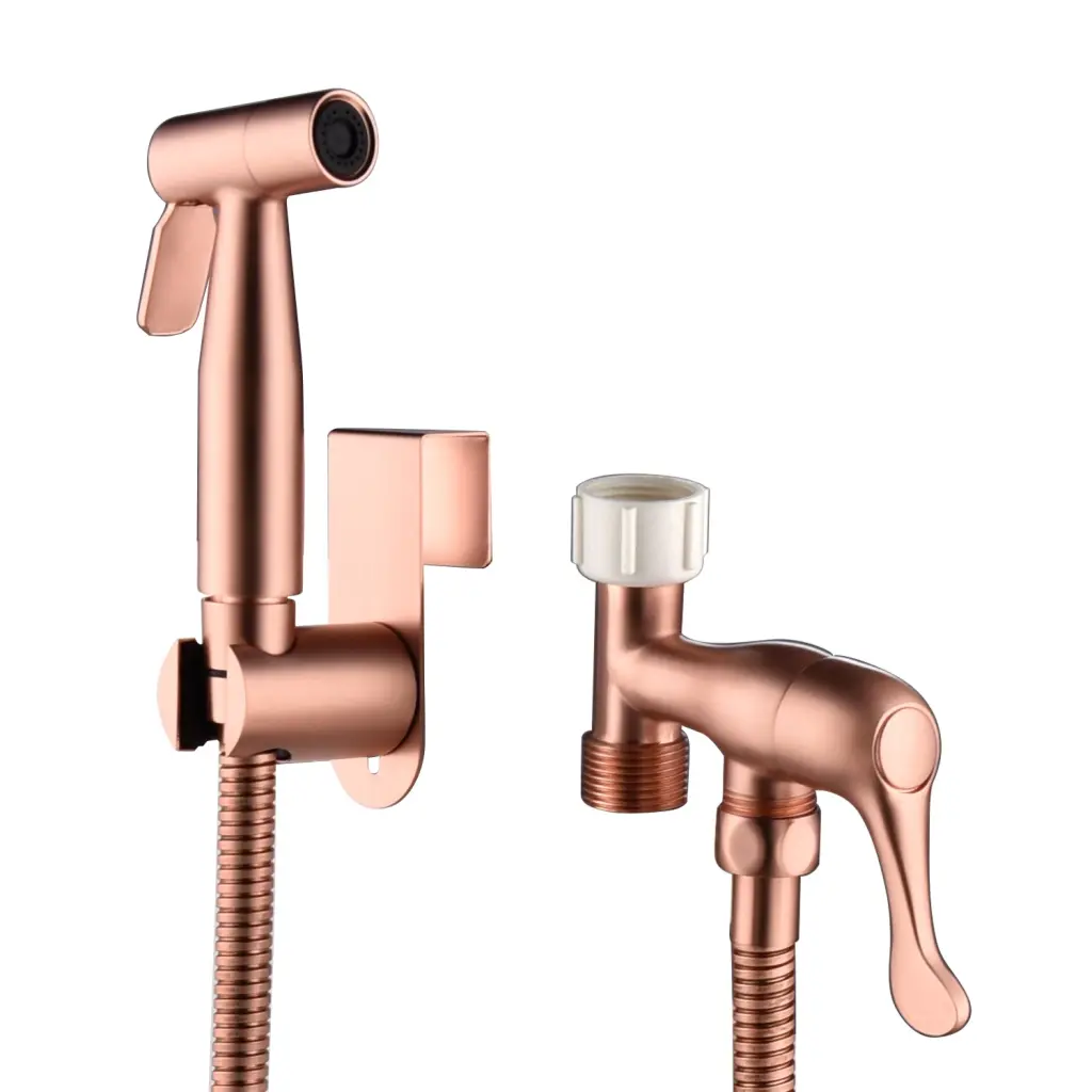 Bidet Sprayer Toilet Handheld Cloth Diaper Sprayer Rose Gold Metal Hygienic Cleaner rnb