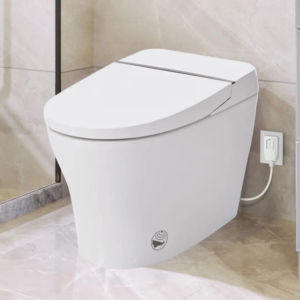 Intelligent Toilet Bidet Combo Self-Cleaning Nozzle and Space-Saving Design rnb