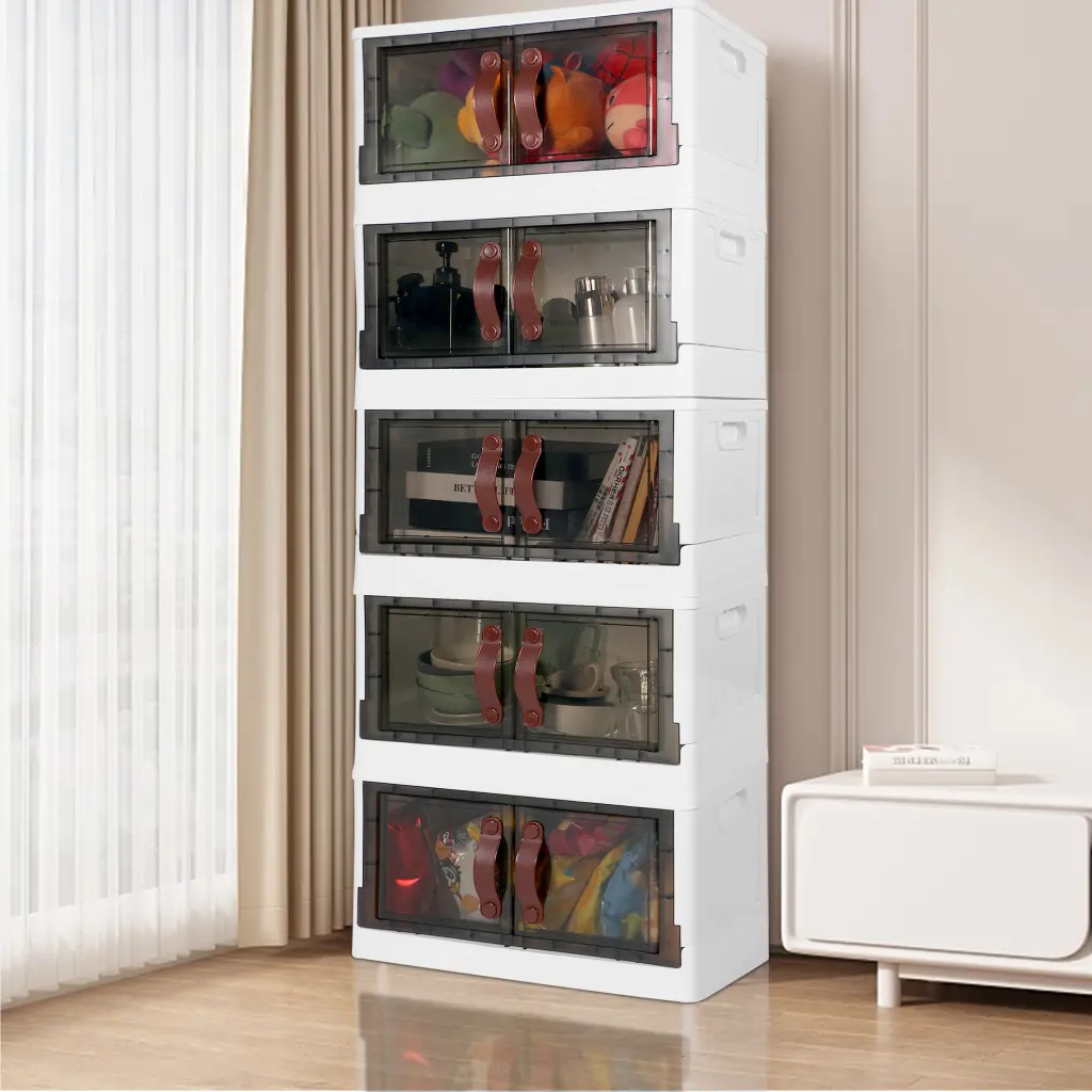 Yssoa Plastic Storage Bins Lids 200 Qt 50 Gal Storage Cabinet 5 Pack Large Containers w1134dhs