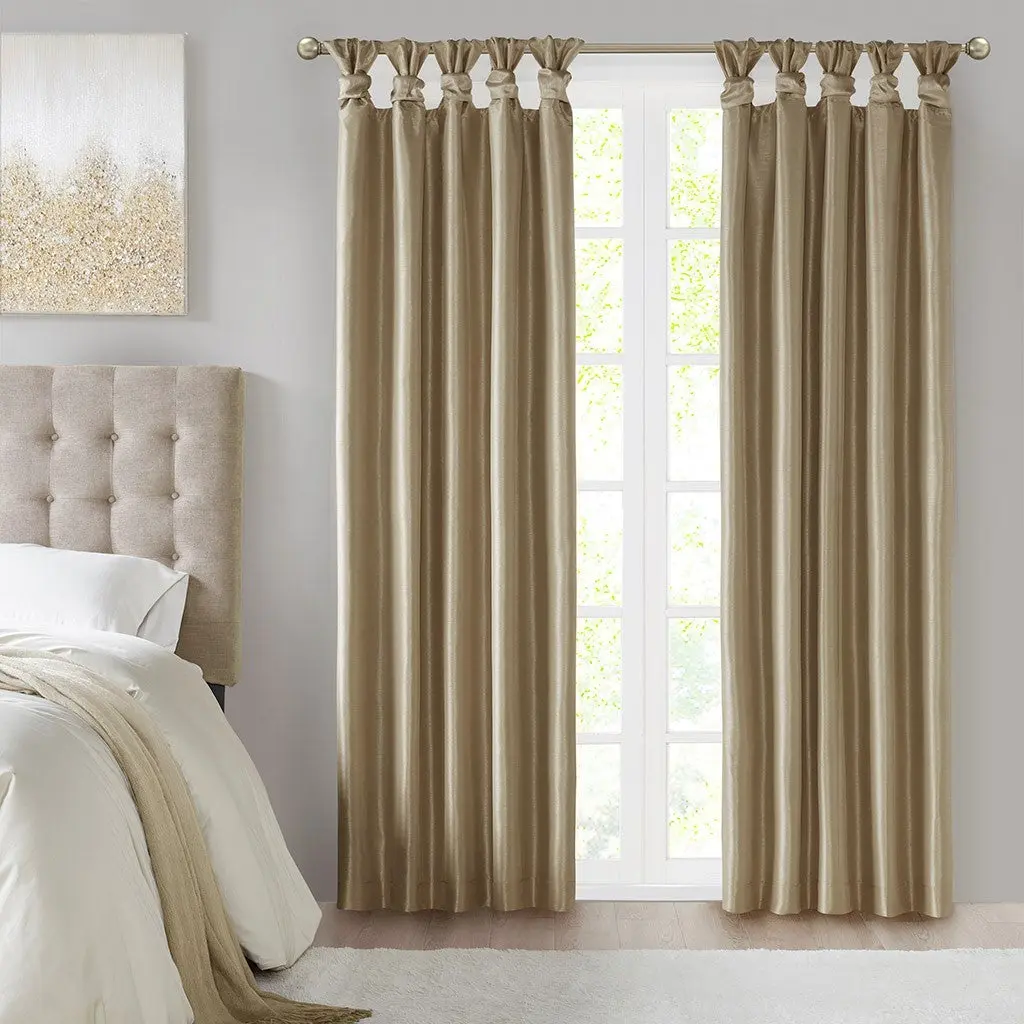 Twist Tab Total Blackout Window Curtain Panel 1 Piece Bronze Polyester jla