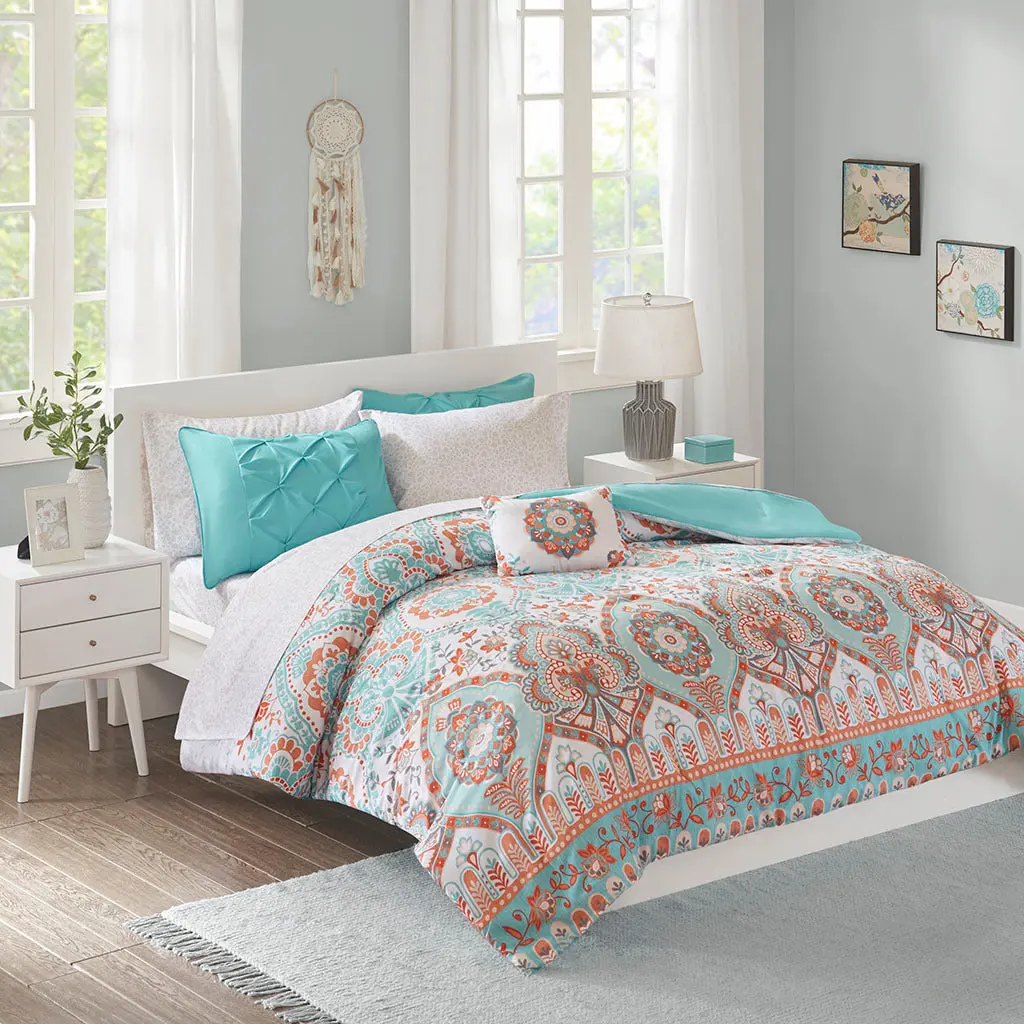 Boho Easeer Set Bed Sheets Full Aqua Polyester jla