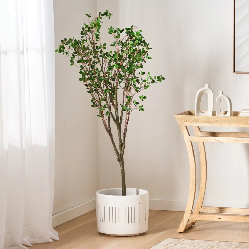 150Cm Artificial Milan Leaf Bonsai Green Polyethylene Indoor Outdoor Decor nh-bc furniturings