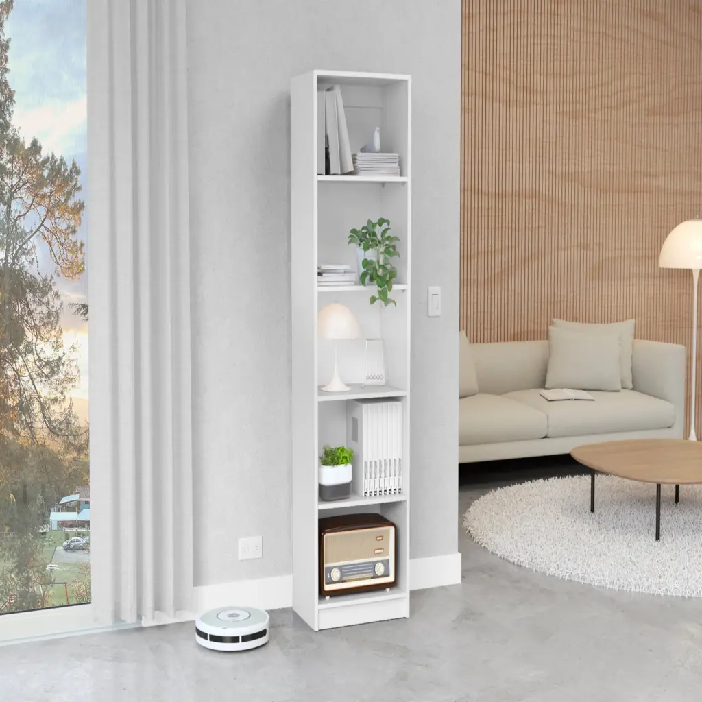 Vinton Xs Bookcase Space-saving White Bookshelf Multiple Shelves depot e-shop