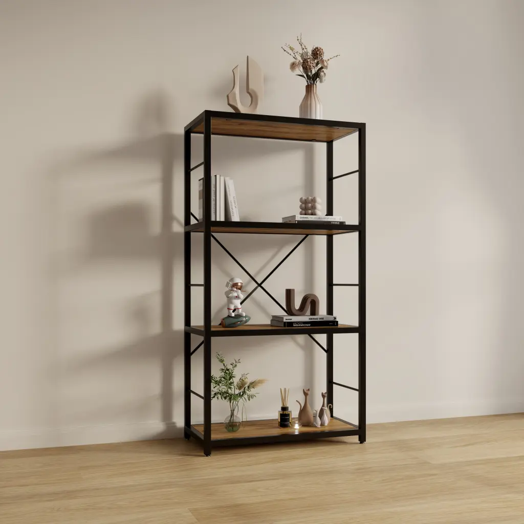 DFW 4 Tier Ladder Shelf 29.52 Inch Wide Bookshelf And Bookcase rnb