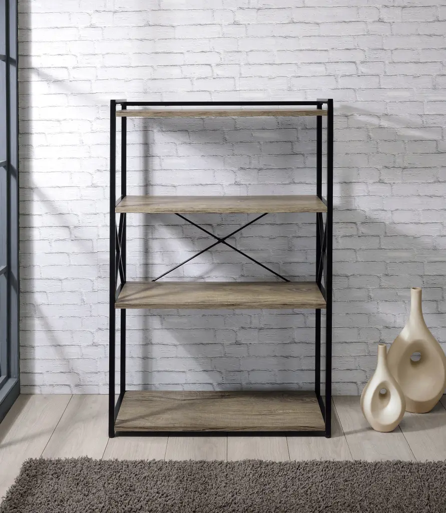 Light Brown Wood Corday Bookcase Home or Office Storage steve silver furniture