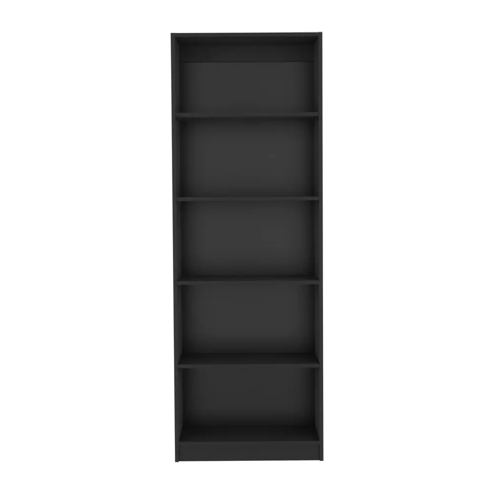 Bookcase 4 Shelves Benzoni Office Black Particle Board treevol furniture