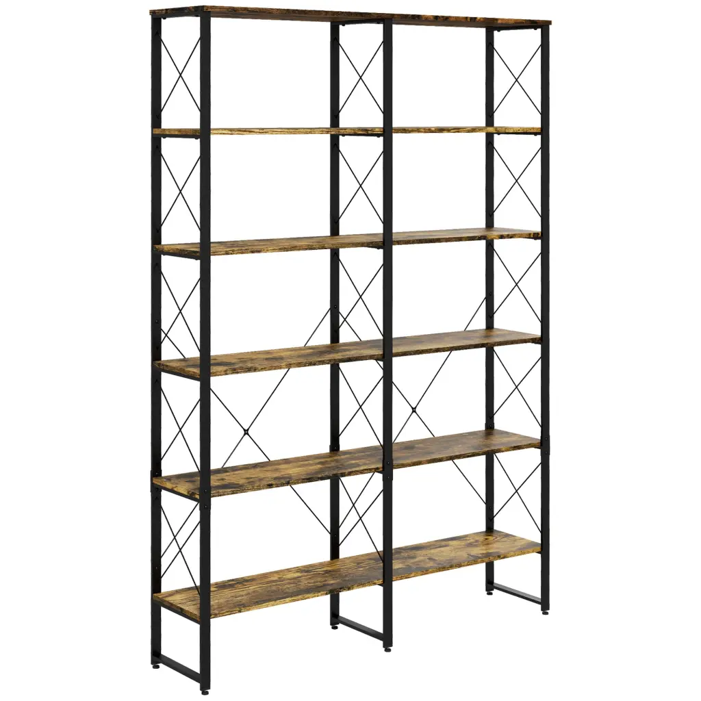 5 Tier Bookshelf Steel Frame and Adjustable Foot Pads aosom business