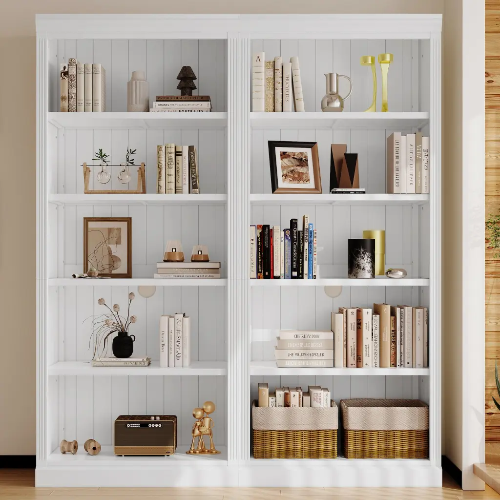 83 Tall Wood Bookcase Suite, 5 Tier Home Decor Bookshelves Suite - Modern Bookcase bunny c furniture
