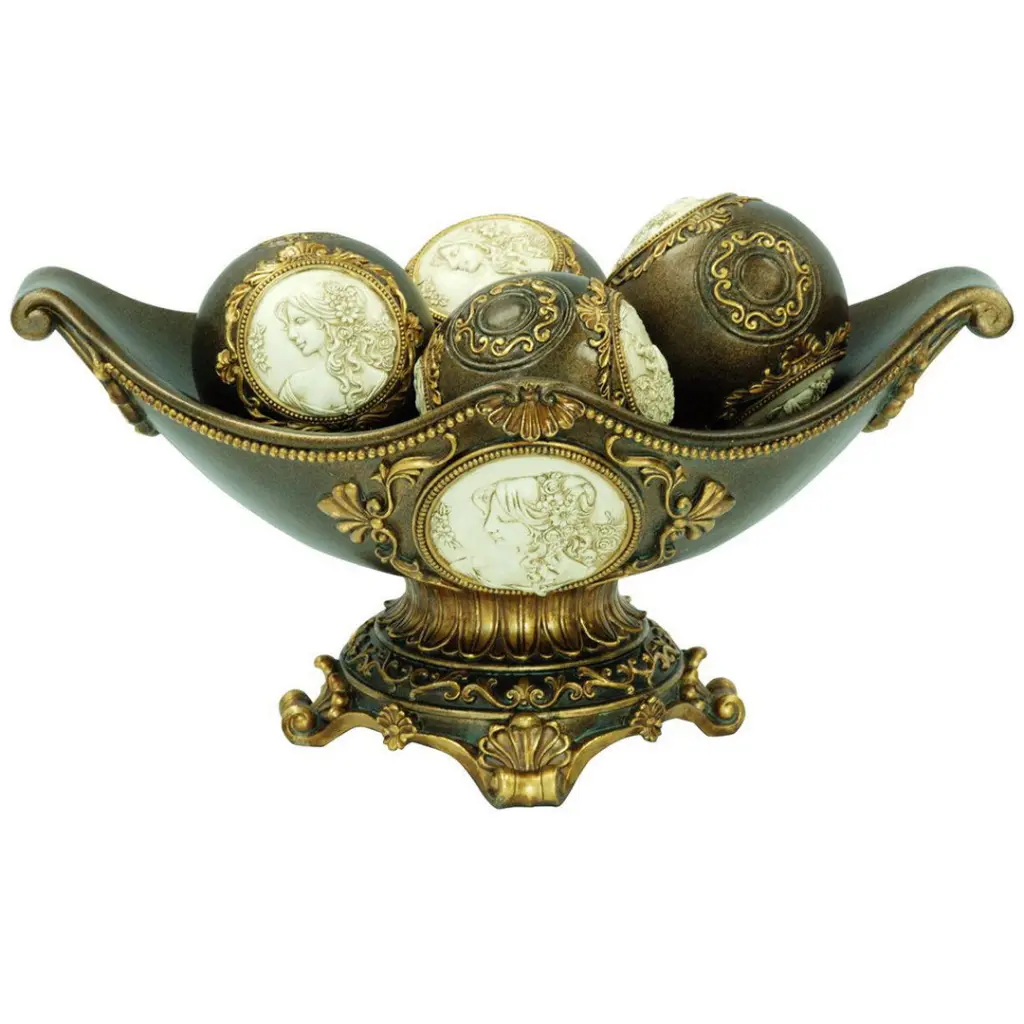 8 Inch Tall Decorative Bowl Bronze Finish Polyresin Home Décor california home