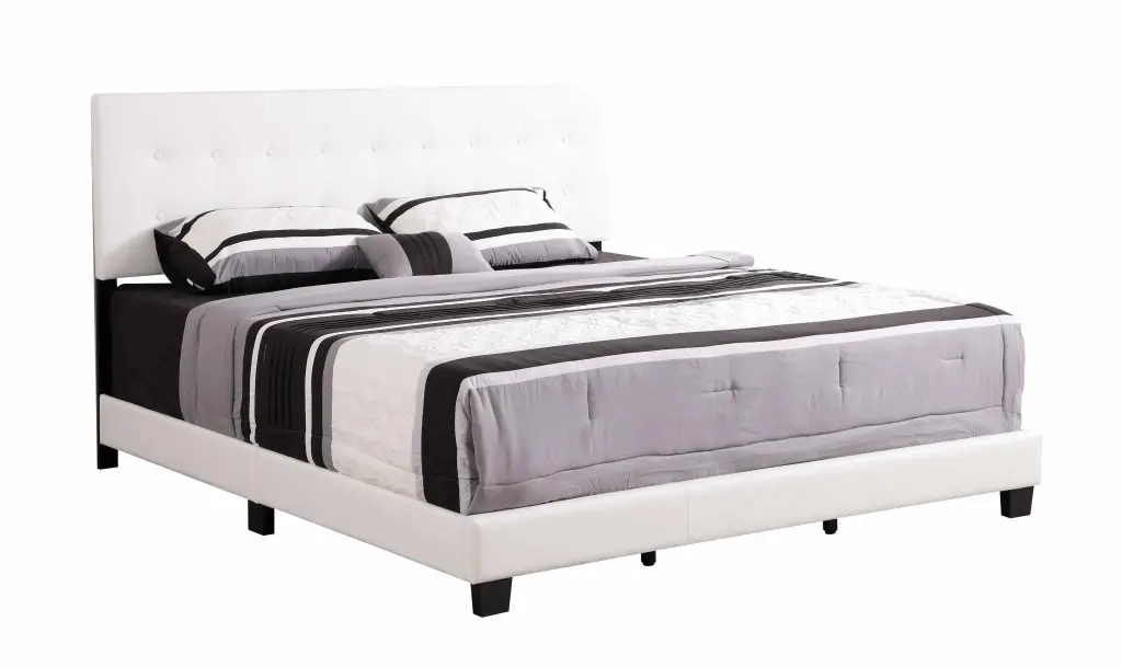 Contemporary White King Sized Bed Box Spring Required King White Foam Mattress Foundation glory furniture