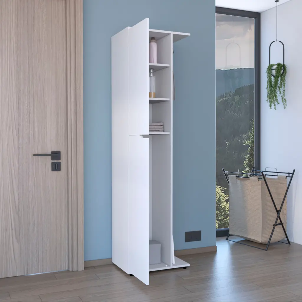 71.3 Inch Broom Storage Closet One Door and Four Shelves rta mubles colombia