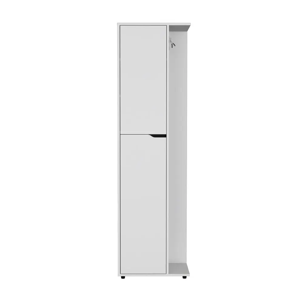 White Broom Storage Closet Edmond Kitchen Cabinet Particle Board Engineered Wood treevol furniture