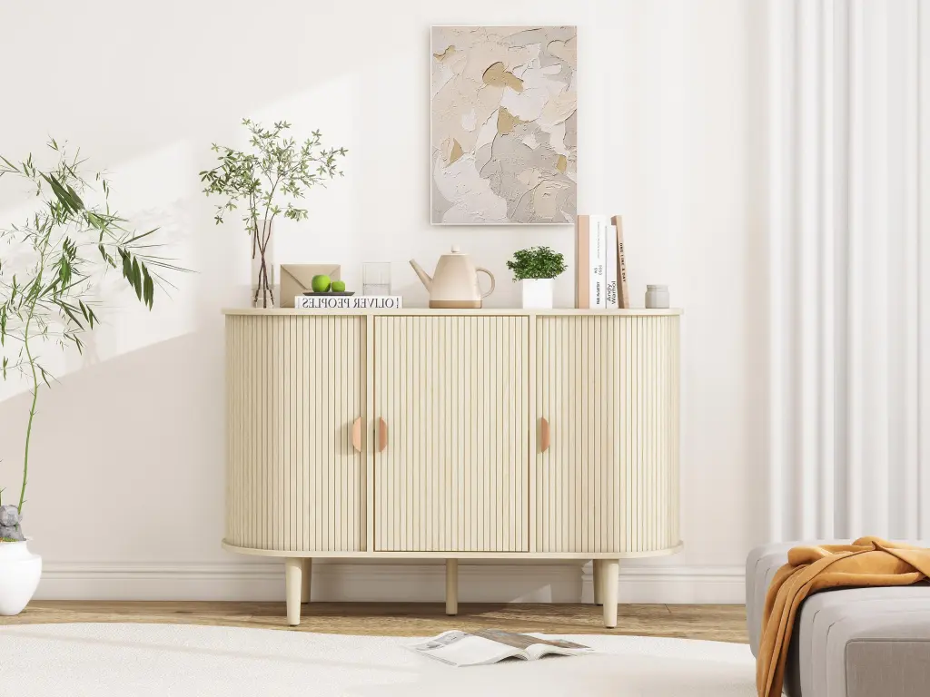 3 Door Buffet Cabinet Large Storage Accent Cabinet Sideboard rnb