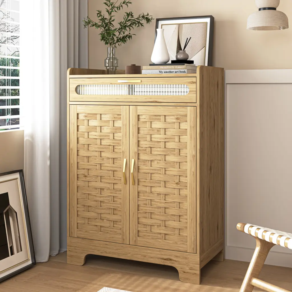 Modern Farmhouse Coffee Bar Cabinet Drawers and Storage Buffet Sideboard xiewan