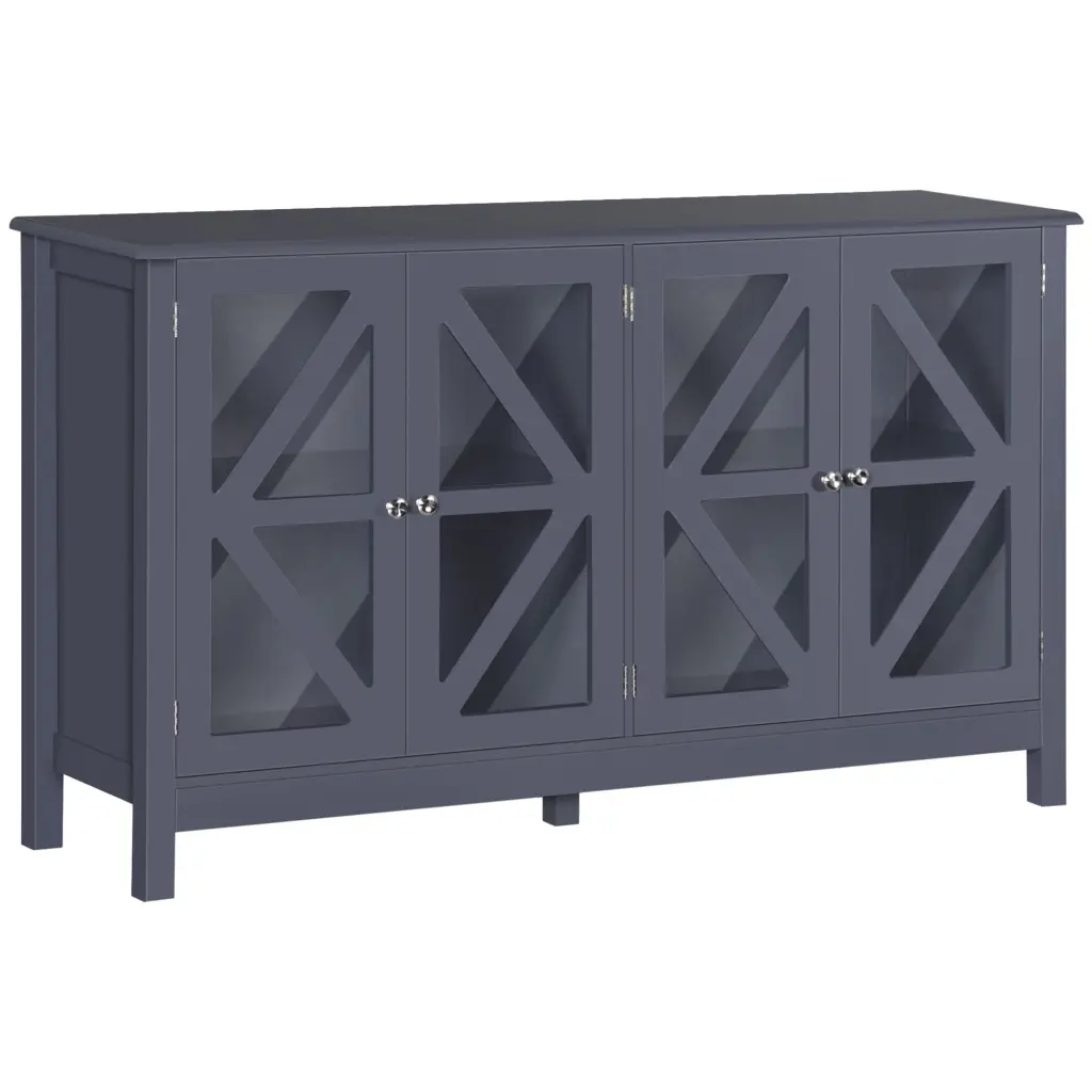 Homcom Sideboard Buffet Cabinet Tempered Glass Doors and Adjustable Shelves aosom business