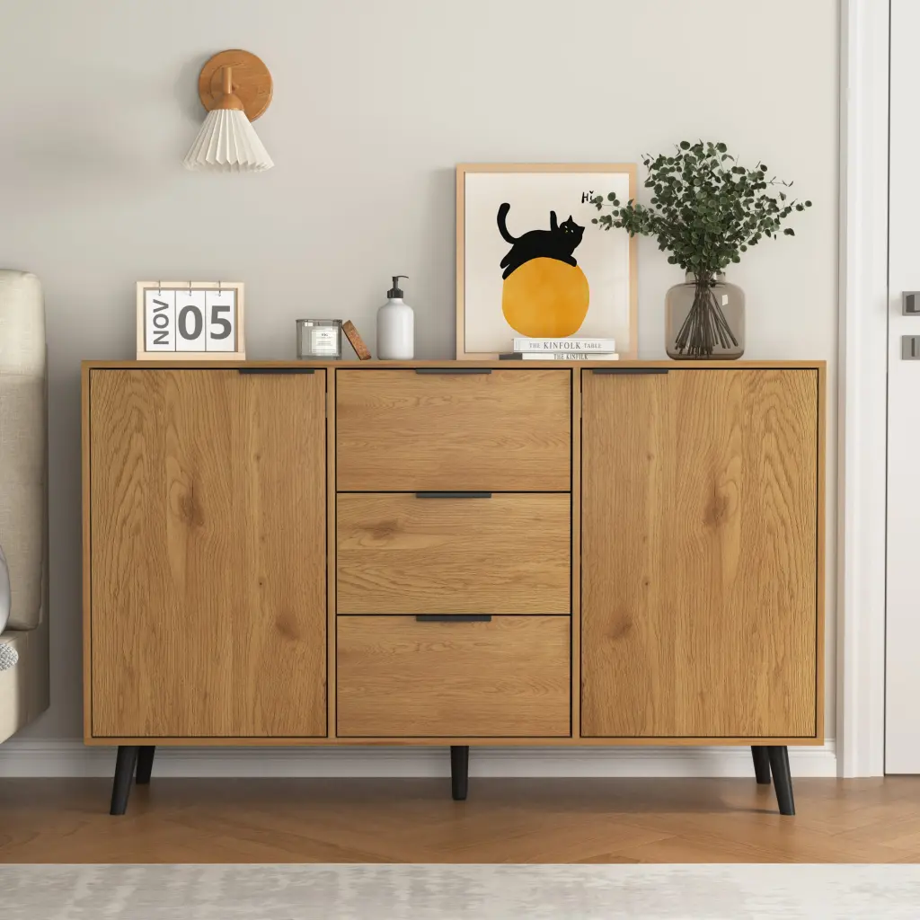 Sideboard Buffet Cabinet Storage 47.2 Inch Wood Coffee Bar Cabinet Dining Room newmark